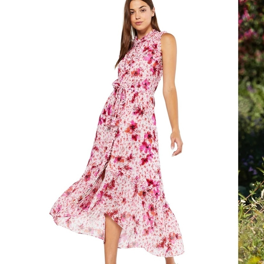 MISA Los Angeles Aurelie Ruffled Midi Dress